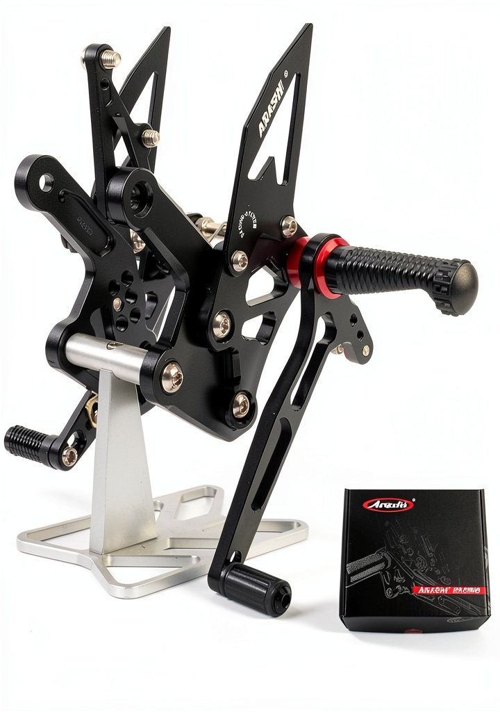 Arashi Adjustable Footrest Black Aluminum Bike
