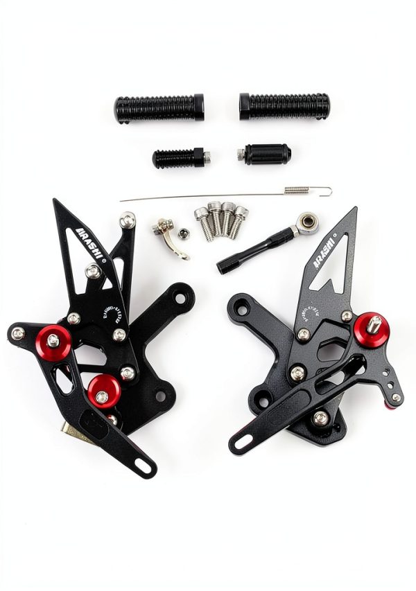 Arashi Adjustable Footrest Black Aluminum Bike
